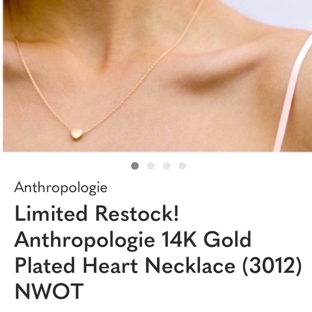 Anthropologie Gold Heart Necklace